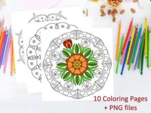 10 Hand Drawn Spring Mandala Coloring Pages