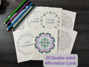 20 Affirmation Coloring Cards