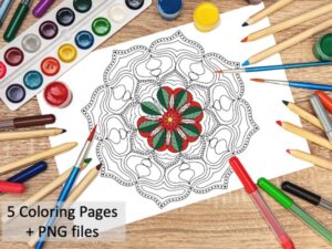 5 Hand Drawn Mandala Coloring Pages
