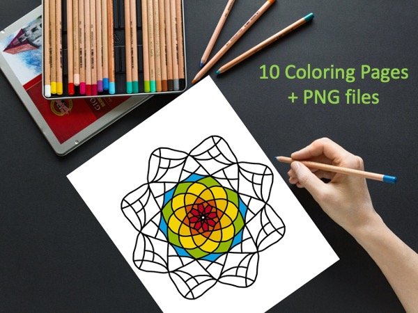 10 Geometric Coloring Pages