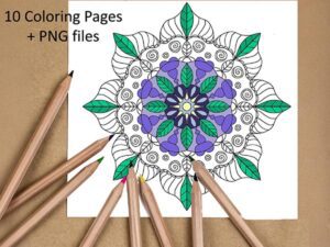 10 Hand Drawn Mandala Coloring Pages