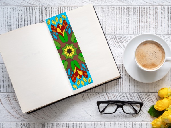4 Hand Drawn Autumn Mandala Bookmarks to Color - Image 4