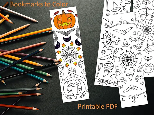 4 fall themed bookmarks