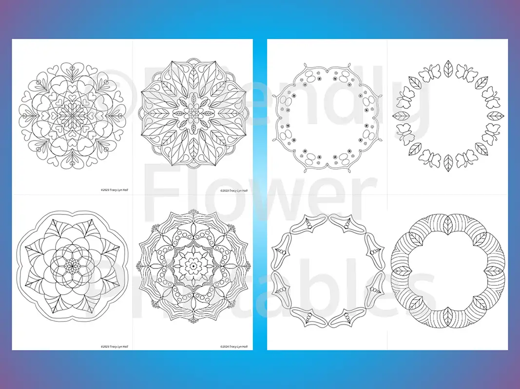 20 Self Care Mandala Coloring Cards - Image 6